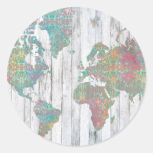 Sticker Rond Carte Boho II