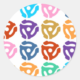 Sticker Rond Carte d'adaptateur d'enregistrement 45 tr/min