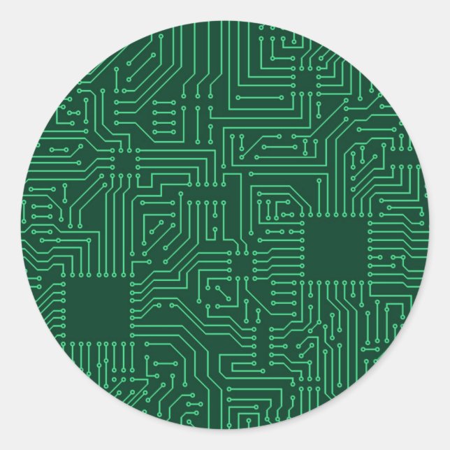 Sticker Rond Carte de circuit informatique (Devant)