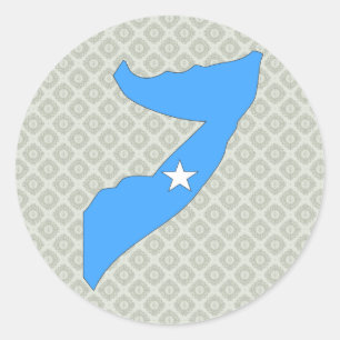 Sticker Rond Carte de drapeau de la Somalie normale