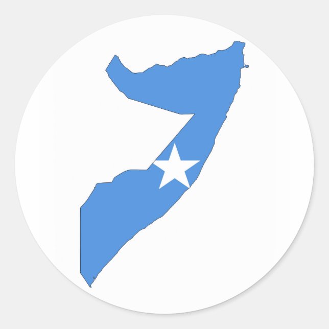Sticker Rond carte de drapeau de pays de la Somalie (Devant)