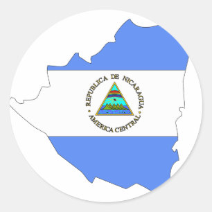 Sticker Rond Carte de drapeau du Nicaragua
