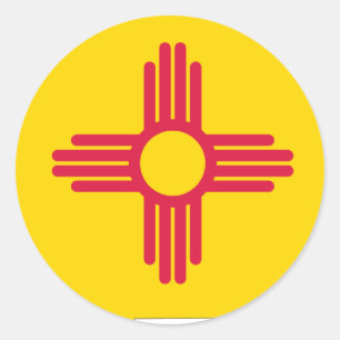 Sticker Rond Carte de drapeau du Nouveau Mexique