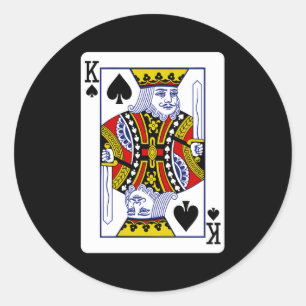 Sticker Rond Carte de jeu King of Spades