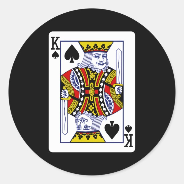 Sticker Rond Carte de jeu King of Spades (Devant)
