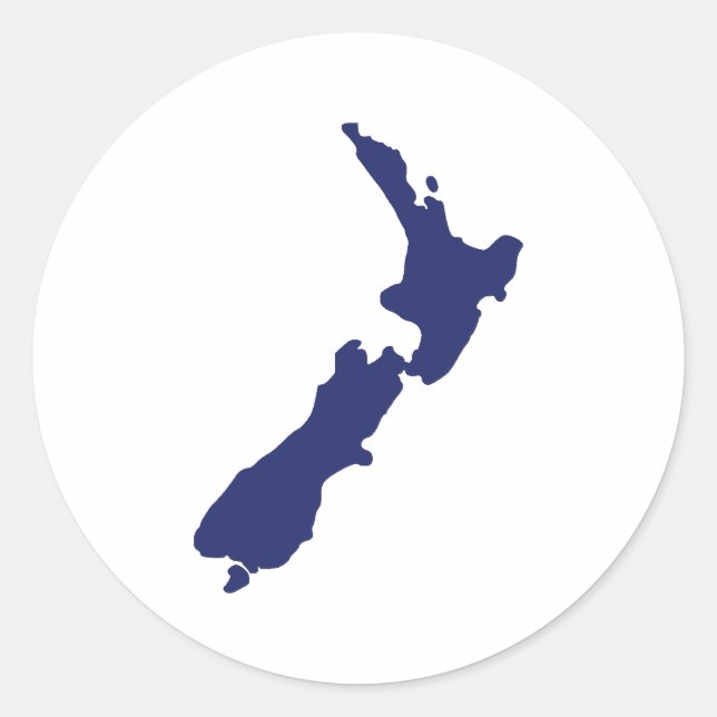 Sticker Rond Carte de la Nouvelle-Zélande (Devant)