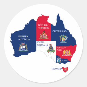 Sticker Rond Carte de l'Australie