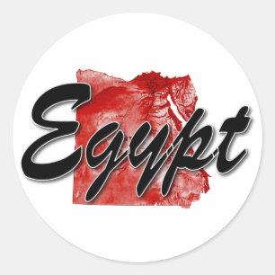 Sticker Rond Carte de l'Égypte