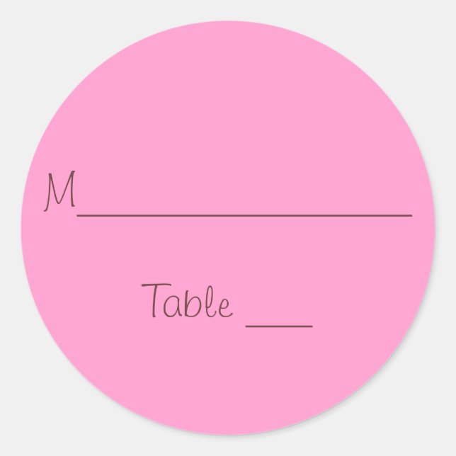 Sticker Rond Carte de lieu de mariage (Devant)