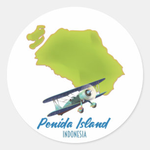 Sticker Rond Carte de l'île de Penida