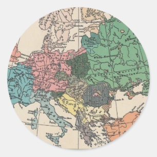 Sticker Rond Carte de Vintage voyage