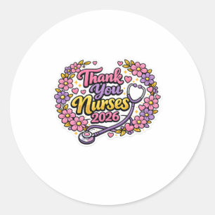 Sticker Rond Carte de vœux Merci les infirmières 2026