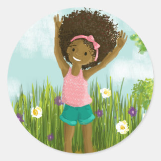 Sticker Rond Carte de voeux pour cheveux naturels