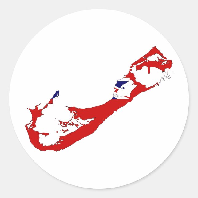 Sticker Rond Carte des Bermudes BM (Devant)