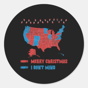 Sticker Rond Carte des élections 2024 Joyeux Noël Rouges électe