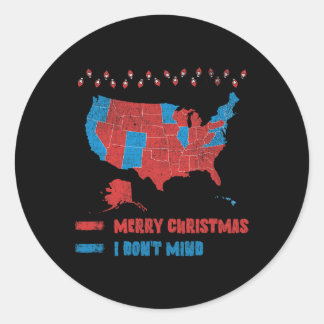 Sticker Rond Carte des élections 2024 Joyeux Noël Rouges électe