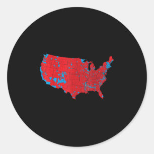 Sticker Rond Carte des élections américaines 2024 Président Tru