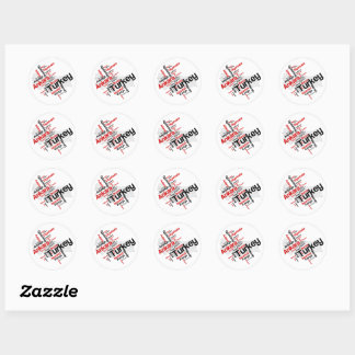 Sticker Rond Carte des villes de Turquie