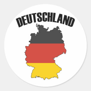 Sticker Rond Carte Deutschland - Drapeau allemand - Allemagne V