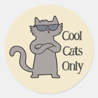 Sticker Rond Carte d'invitation pour l'événement Cool Cats Only