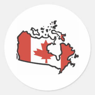 Sticker Rond Carte Du Canada