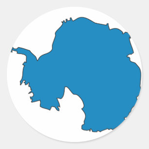 Sticker Rond Carte du drapeau antarctique