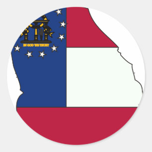 Sticker Rond Carte du drapeau de la Géorgie
