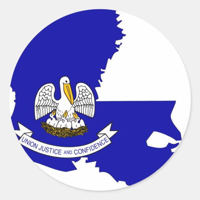 Sticker Rond Carte du drapeau de la Louisiane (Devant)