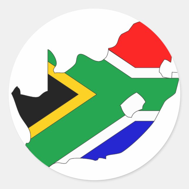 Sticker Rond Carte du drapeau de l'Afrique du Sud (Devant)