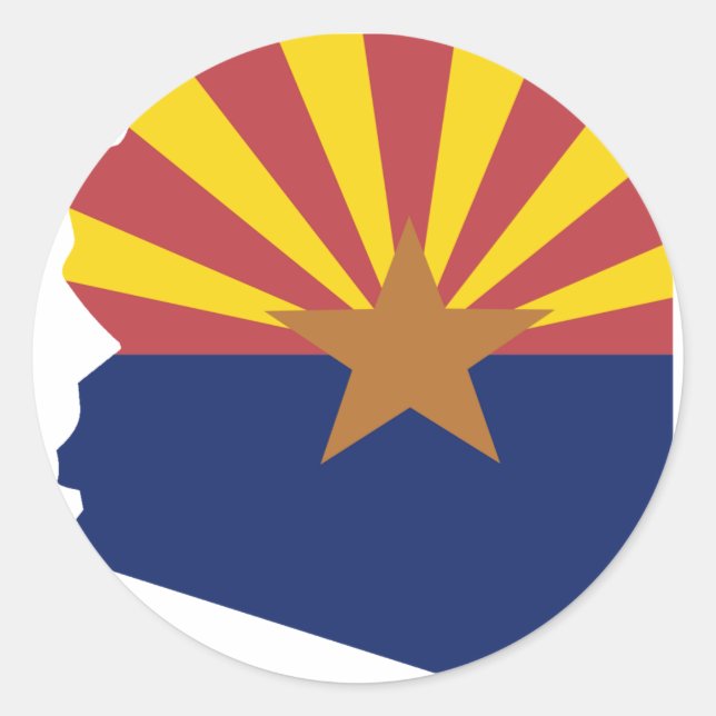 Sticker Rond Carte du drapeau de l'Arizona (Devant)