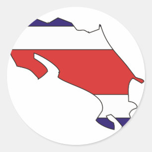 Sticker Rond Carte du drapeau du Costa Rica