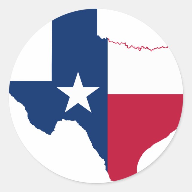 Sticker Rond Carte du drapeau du Texas (Devant)