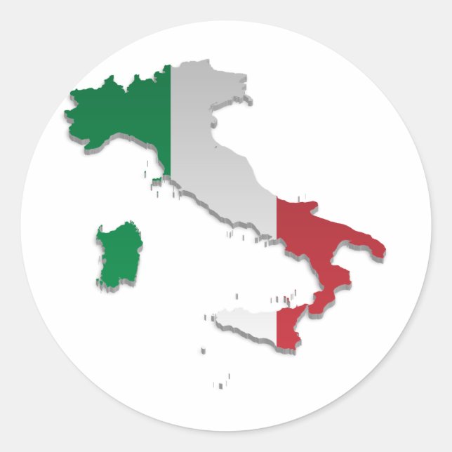 Sticker Rond Carte du drapeau italien_2 (Devant)