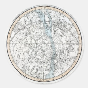 Sticker Rond Carte du plat XXVIII d'hémisphère sud