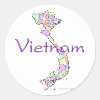 Sticker Rond Carte du Vietnam