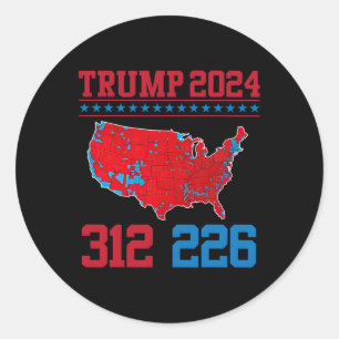 Sticker Rond Carte électorale 2024 312 Rouge Résultats des élec