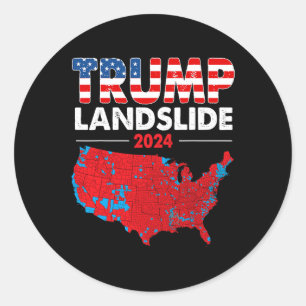 Sticker Rond Carte électorale 2024 Glissement de terrain Trump