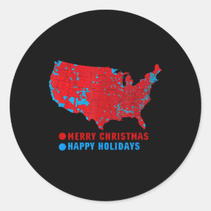 Sticker Rond Carte électorale 2024 Joyeux Trum de Noël