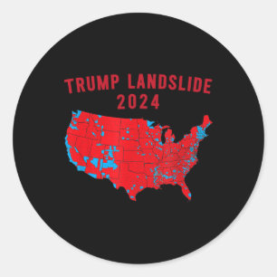 Sticker Rond Carte électorale 2024 Trump Défilé Élections rouge
