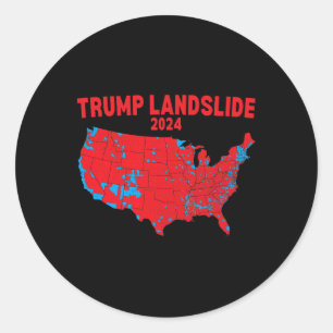 Sticker Rond Carte électorale 2024 Trump Défilé Élections rouge