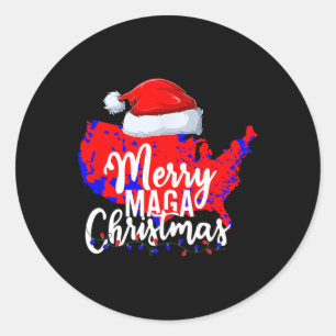 Sticker Rond Carte électorale Trump Joyeux Noël Père Noël H