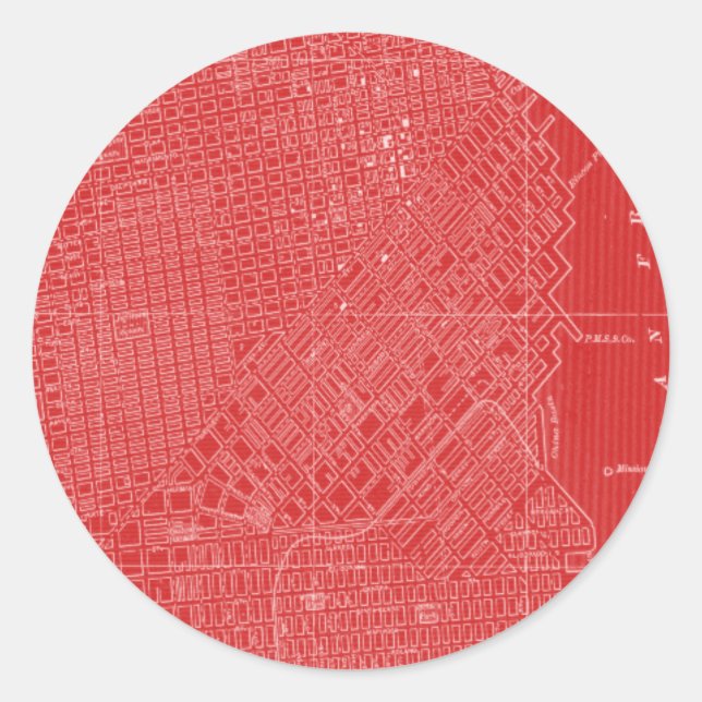 Sticker Rond Carte graphique de San Francisco (Devant)