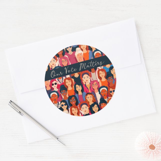 Sticker Rond Carte intérieure vide pour les femmes habilitées (Enveloppe)
