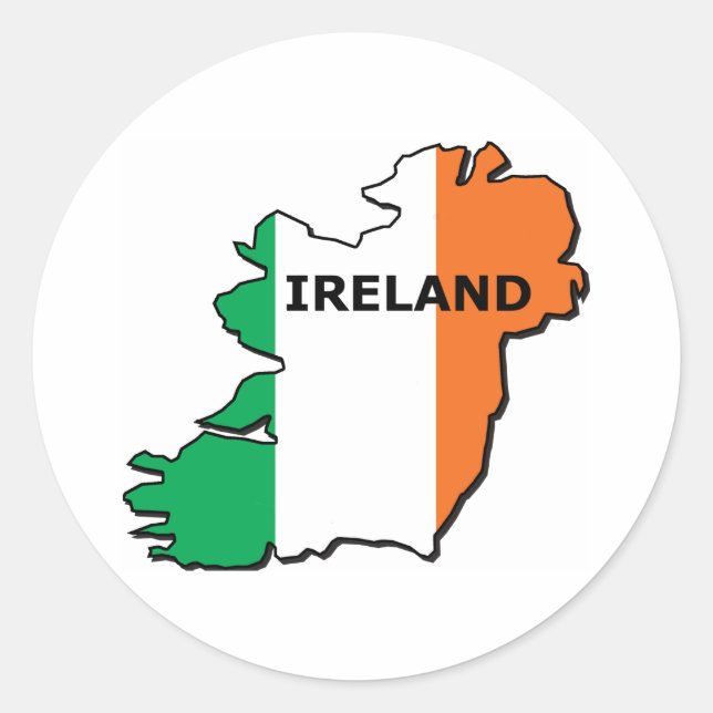 Sticker Rond Carte Irlande (Devant)
