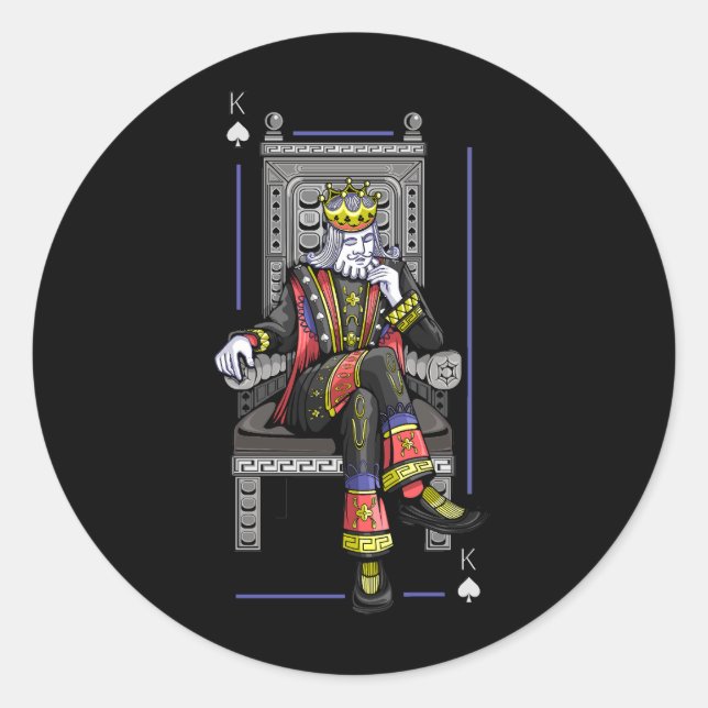 Sticker Rond Carte King (Devant)