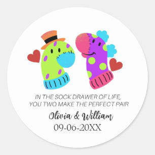 Sticker Rond Carte Mariage amusante, Carte Couples, Fiançailles