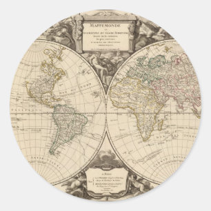Sticker Rond Carte mondiale 9