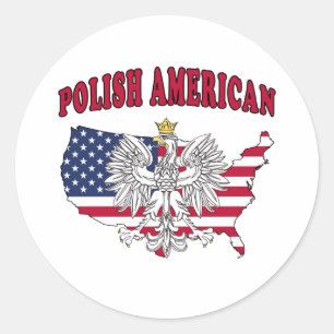 Sticker Rond Carte polonaise américaine