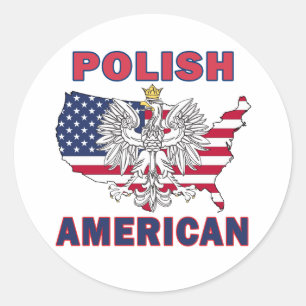 Sticker Rond Carte polonaise américaine