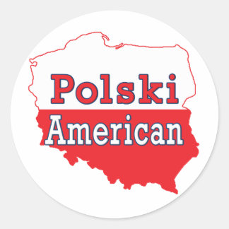 Sticker Rond Carte Polski américaine